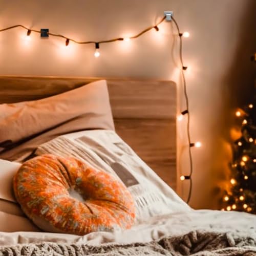 KGROTE 100PCS Christmas Light Clips, Hooks for Outdoor String Lights Clips, Adhesive Cord Organizer Hooks, Sticky Wire Holder for Hanging Christmas Lights, Wall Cable, Fairy Lights (White, Medium)