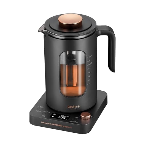 INTASTING Electric Kettle with Infuser - 1L, Dark Gray, Precise Temp Control