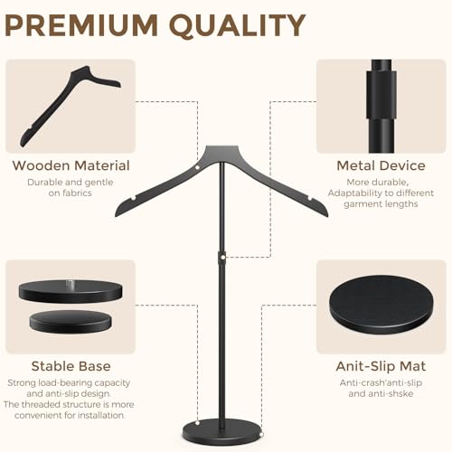 Black Mannequin Torso Display Stand - Adjustable 20-34 Inch 2 Pack
