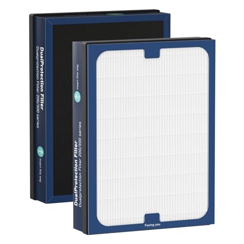 2 Pack Air Filter Replacement for Blueair 200/300 Series - HEPA & Activated Carbon