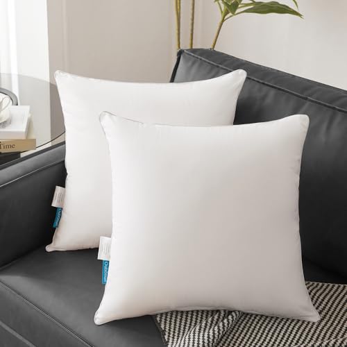 White 26x26 Inch Pillow Inserts Set of 2 - Cotton Cover Decorative Throw Pillows Variation of THIS listing