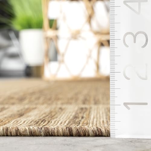 nuLOOM Asha 3'6" x 5' Light Brown Bordered Indoor/Outdoor Rug