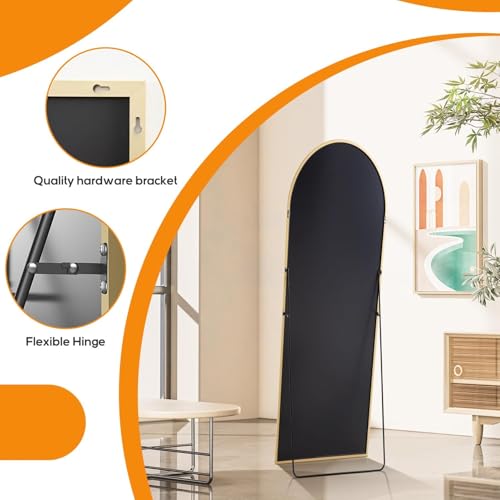 Aidoly 16x59-Inch Gold Arched Full Length Mirror Wall Mount or Floor Standing