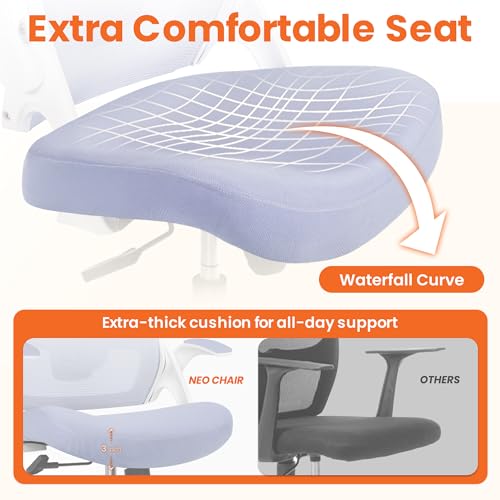 High Back Mesh Office Chair with Adjustable Lumbar - Purple