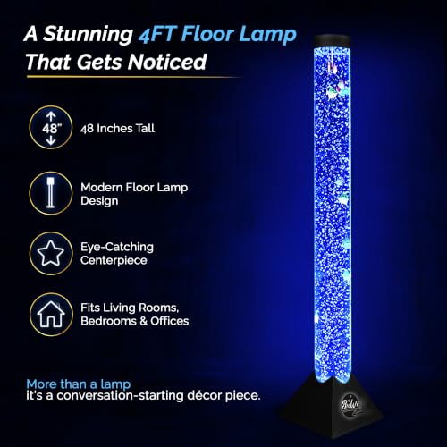 4FT Sensory Water Bubble Tube Floor Lamp - 16 Color Changing Aquarium Light Without Bracket