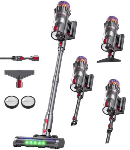 JIEANER Cordless Stick Vacuum Cleaner 600W, 55Kpa Suction, 70Min Runtime, Gray