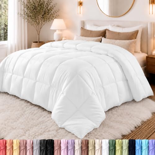 King Size Duvet Insert - 90 x 102 Inches White Comforter Bedding