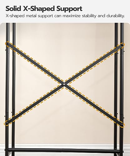 HOOBRO Over Toilet Storage Rack with 3 Adjustable Shelves - Rustic Brown & Black