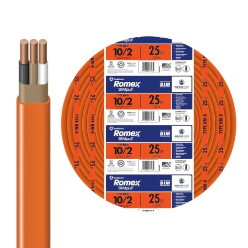 10/2 NM-B Indoor Electrical Wire Cable Coil 25ft - Simpull™