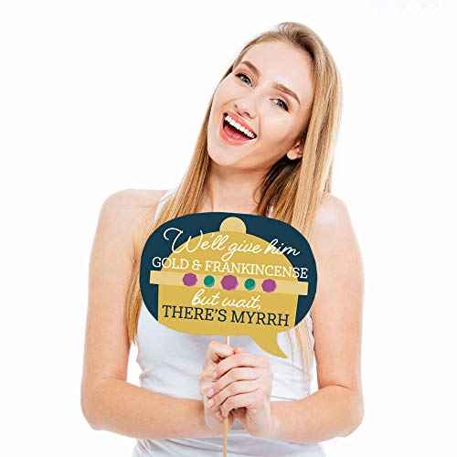 Big Dot of Happiness Funny Holy Nativity - Manger Scene Religious Christmas Photo Booth Props Kit - 10 Piece