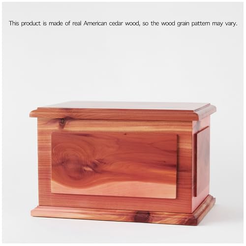 AspenStudio Cedar Wooden Urn for Cremation Ashes - Handcrafted American Cedar, Large Capacity, TSA Approved