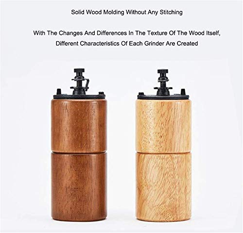 AKIRAKOKI Manual Coffee Bean Grinder Wooden Mill with Cast Iron Burr, Large Capacity Hand Crank, Portable Travel Camping Adjustable (light)