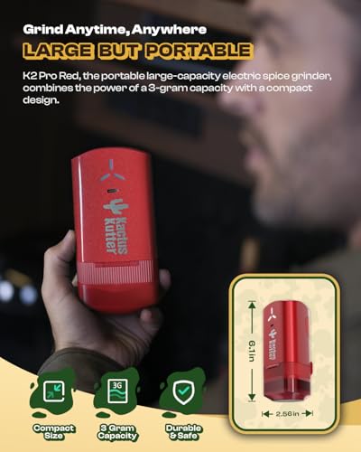 Electric Spice Grinder 3g Rechargeable Portable Mill - One-Hand Operation