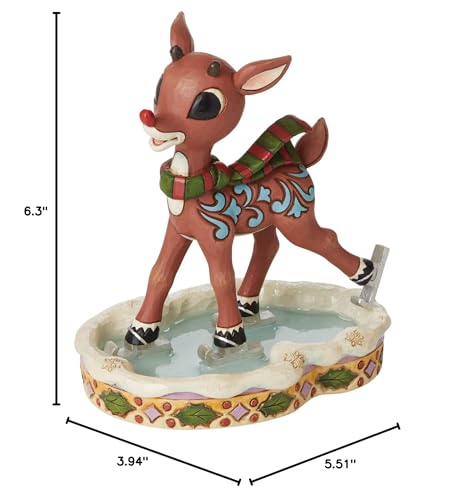 Enesco Rudolph Traditions Jim Shore Ice Skating Figurine 6.3in