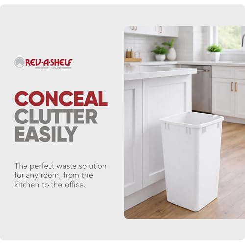 Rev-A-Shelf 27 qt White Polymer Waste Container Replacement for Pullouts – 2-Pack