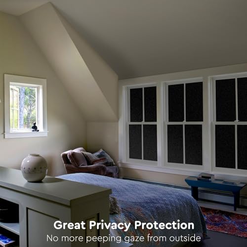 Blackout Window Privacy Film - Total Black / 35.4 x 314.9 inches - Light Blocking & UV Protection