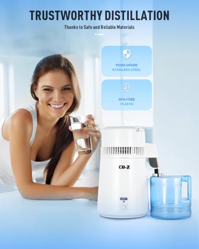 Water Distiller 1.1 Gallon Countertop Purified Water Maker - White 4L