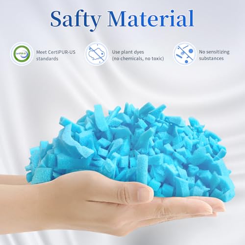 Blue 20lbs Shredded Memory Foam Bean Bag Filler for Chairs & Cushions