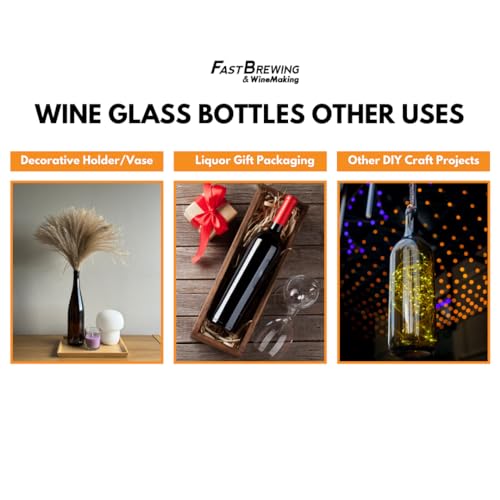 Green 750ml Wine Bottles - 12 Pack for Home Winemaking, No Corks Included