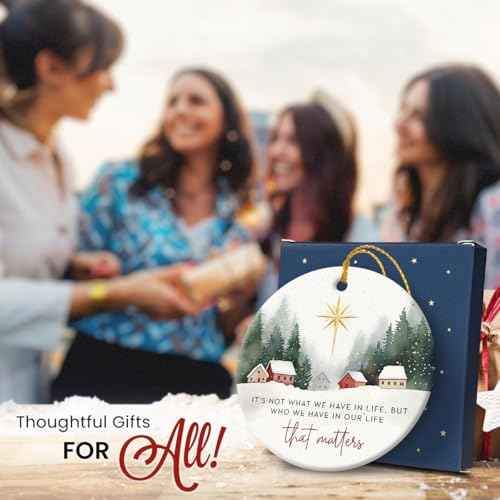 2025 Thank You Gifts for Women - Double Sided Ceramic Friendship Ornament for Christmas Tree, Unique Appreciation, Retirement Gifts for Women, Coworkers, Man, Friends, Bestie, Sister, Neighbor