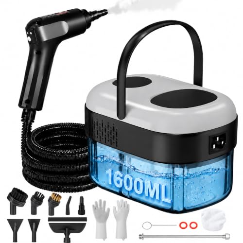 Portable Handheld Steam Cleaner - Black & Gray, Fast Heating 15s, 3Bar Pressure