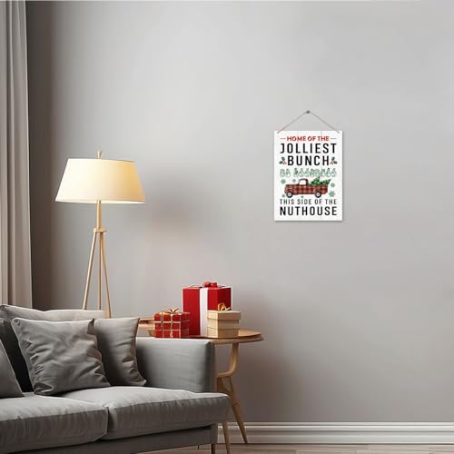 Christmas Wooden Hanging Sign - Festive Holiday Decor Wall Plaque, 15x11.4 Inches