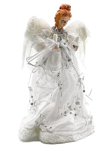 Vickerman Ice Palace Angel Christmas Tree Topper, 12" with Clear Lights