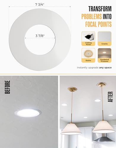 The Can Converter R56 White Recessed Can Light Conversion Kit with 7.75" Ceiling Medallion