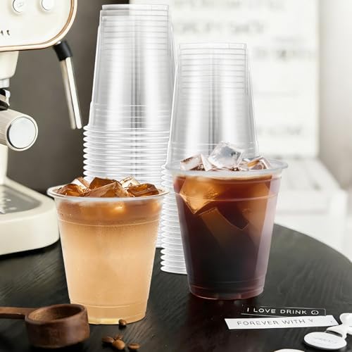 12oz Clear Plastic Cups Disposable 300 Count - Perfect for Cold Beverages - Variation: Clear / 12oz-300