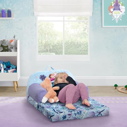 Disney Frozen Cozee Buddy Flip-Out Kids Chair by Delta Children, Purple - Convertible Toddler Lounger & Bed