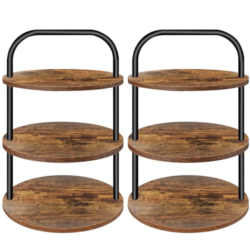 Brown Wooden 3-Tier Cupcake Stand for 100 Cupcakes - Farmhouse Dessert Display Set - Lilybud