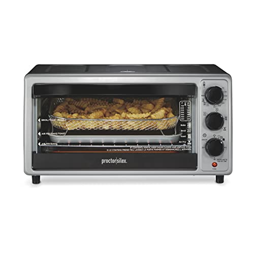 Countertop Air Fryer Toaster Oven Combo - 6 Slices, 12" Pizza, Black