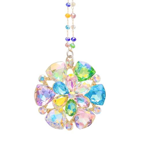 Lumiti Flower Christmas Ornaments - Crystal Glitter Hanging Decorations for Xmas Tree, Gift for Women & Kids (Flower)