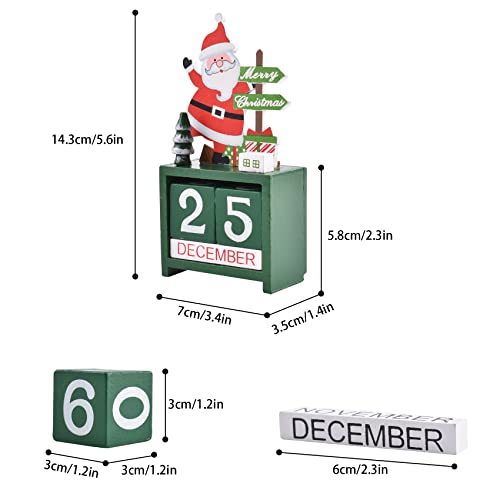 Christmas Countdown Advent Calendar, Wooden Xmas Decoration with