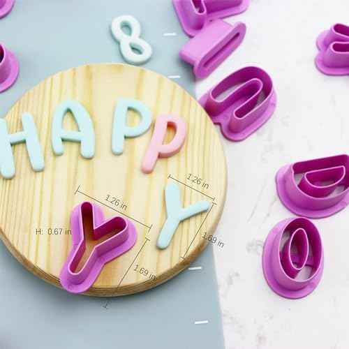 35 Pcs Letter And Number Cookie Cutters,Cake Pop Mold,Fondant Letter Cutters,Alphabet Number Shapes Clay Cutters For Polymer,Suitable Birthday, Christmas, New Year And Holiday Party Decorations