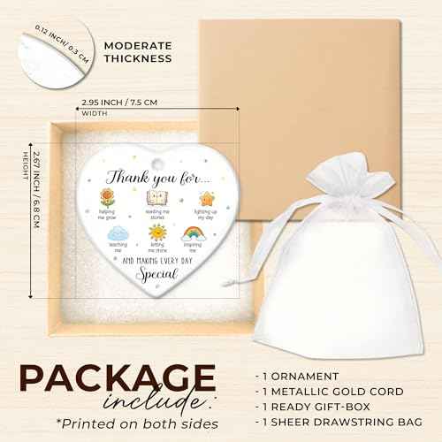 ZAGKOO Teacher Ornament - Christmas Teacher Gifts for Women, Men - First Day Ideas for New Teachers, Daycare, Preschool, Kindergarten - Thank You Appreciation Keepsake, Retirement, End of Year