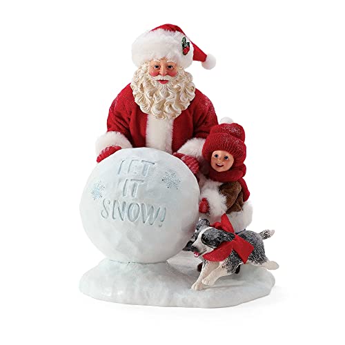 Department 56 Santa Let It Snow Figurine - Handcrafted Holiday Collectible, 10.5 Inch