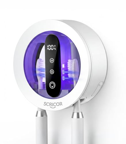 Toothbrush Holder with Dual UV & Heated Drying Wall Mount - D1 Variation