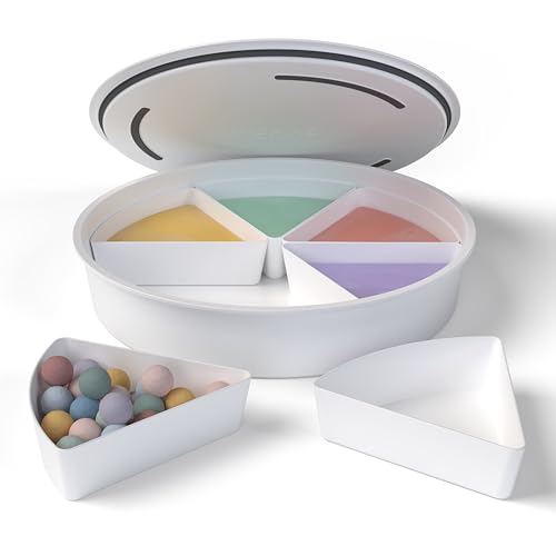 Sensory Bin with Lid - Round Playtray with Storage Inserts for Kids - Original