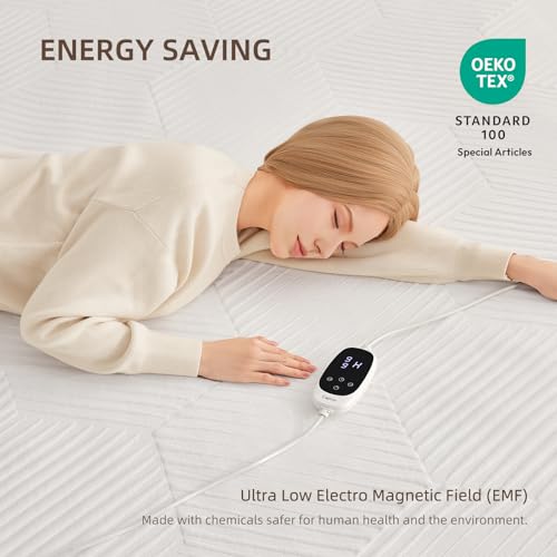 Caperia Waterproof King Size Multi-Zone Heated Mattress Pad - White, 78x80 Inches