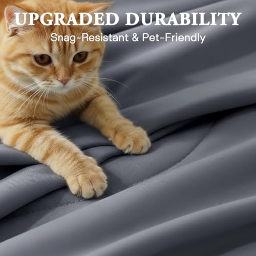 Cooling Comforter King - Dark Gray, Double-Sided Q-MAX 0.45+ Bed Quilt