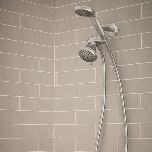Dual Shower Head with Handheld Sprayer - Spot Resist Brushed Nickel, 8 Functions, 6 Spray Settings, Classic Variation