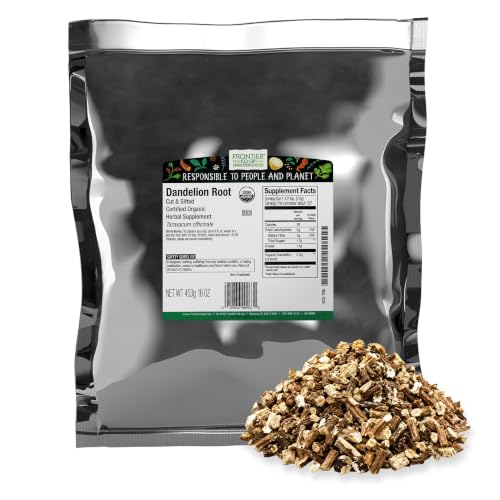 Organic Dandelion Root - Cut and Sifted 1 Pound for Teas and Cooking