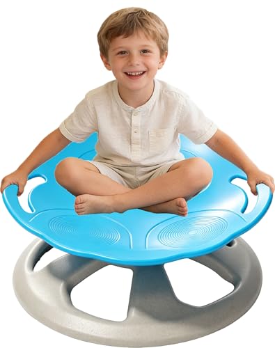 Blue Spinning Chair for Autistic Kids - Sensory Toy with Handle