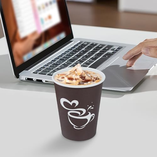 Clawsoff 300 Pack 12 oz Disposable Brown Coffee Cups Leak-Proof Hot Beverage Cups