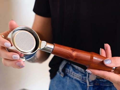 54mm Bottomless Portafilter with Rosewood Handle for Breville Espresso Machines - Knodos