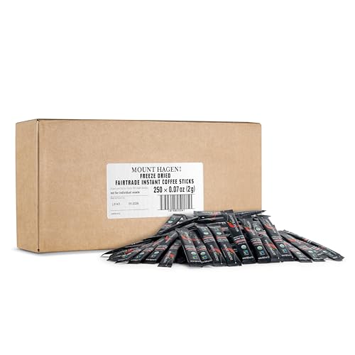 Instant Coffee Packets - 250 Single Serve Organic Arabica & Fair-Trade | Bulk Pack of 250