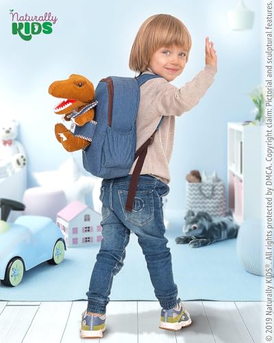 Toddler Dinosaur Backpack with Plush T-Rex Toy - Medium, Brown - Variation of THIS listing 01 Dinosaur / Medium