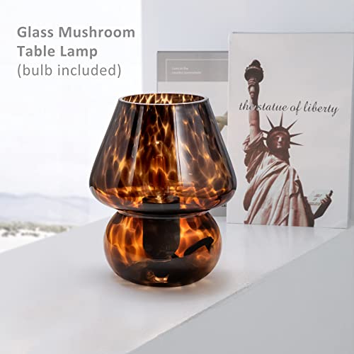 Black Mushroom Lamp Set of 2 Vintage Dimmable Table Lamps for Bedroom Living Room