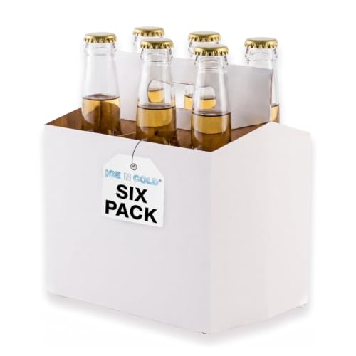 Ice N Cold 6-Pack Cardboard Carrier - White, 150 Count, Fits 12oz Bottles